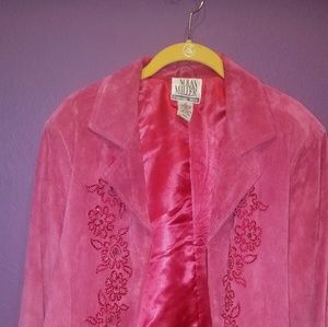 SUEDE JACKET - SIZE 1X - Pink suede jacket by Nolan Miller size 1X